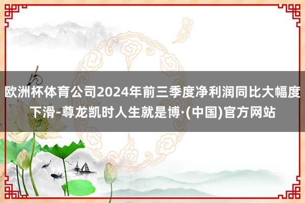 欧洲杯体育公司2024年前三季度净利润同比大幅度下滑-尊龙凯时人生就是博·(中国)官方网站