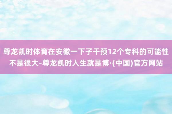 尊龙凯时体育在安徽一下子干预12个专科的可能性不是很大-尊龙凯时人生就是博·(中国)官方网站