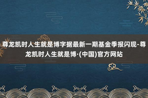 尊龙凯时人生就是博字据最新一期基金季报闪现-尊龙凯时人生就是博·(中国)官方网站