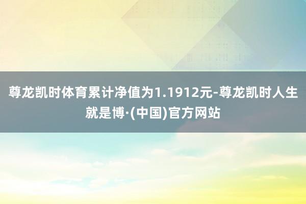 尊龙凯时体育累计净值为1.1912元-尊龙凯时人生就是博·(中国)官方网站
