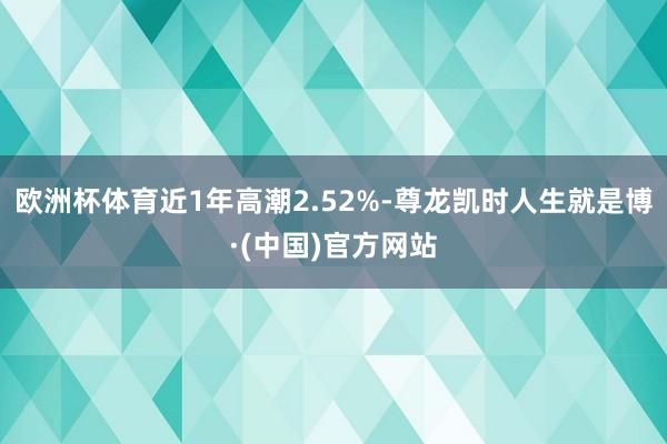 欧洲杯体育近1年高潮2.52%-尊龙凯时人生就是博·(中国)官方网站