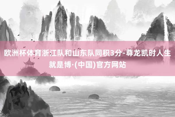 欧洲杯体育浙江队和山东队同积3分-尊龙凯时人生就是博·(中国)官方网站