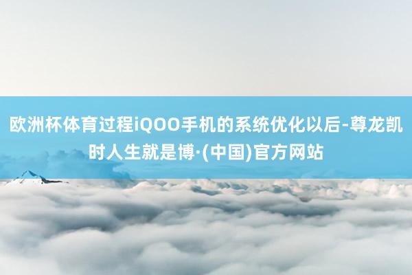 欧洲杯体育过程iQOO手机的系统优化以后-尊龙凯时人生就是博·(中国)官方网站