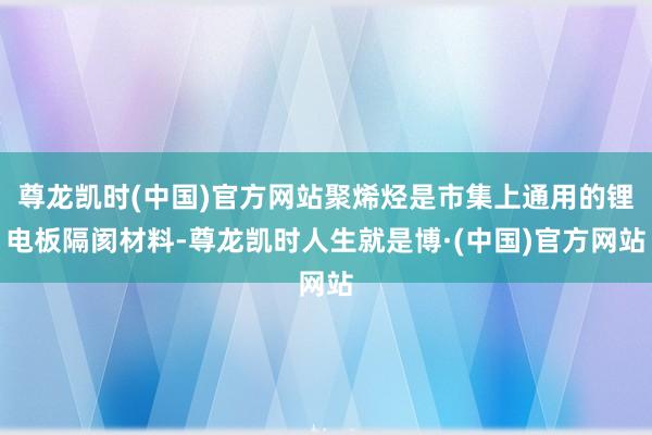 尊龙凯时(中国)官方网站聚烯烃是市集上通用的锂电板隔阂材料-尊龙凯时人生就是博·(中国)官方网站