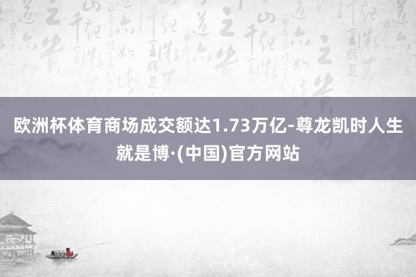 欧洲杯体育商场成交额达1.73万亿-尊龙凯时人生就是博·(中国)官方网站