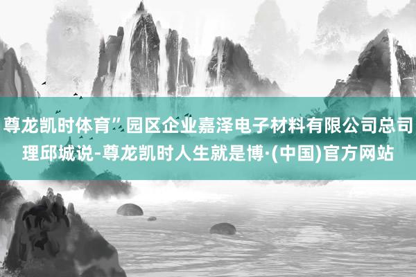 尊龙凯时体育”园区企业嘉泽电子材料有限公司总司理邱城说-尊龙凯时人生就是博·(中国)官方网站