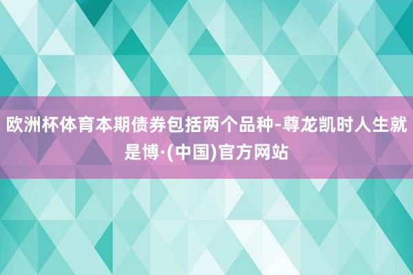 欧洲杯体育本期债券包括两个品种-尊龙凯时人生就是博·(中国)官方网站