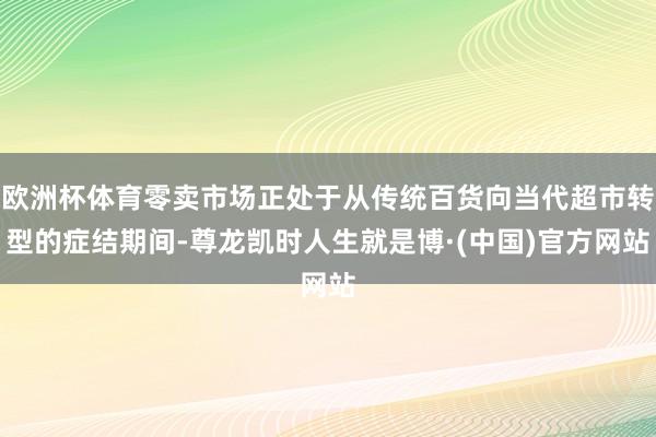 欧洲杯体育零卖市场正处于从传统百货向当代超市转型的症结期间-尊龙凯时人生就是博·(中国)官方网站