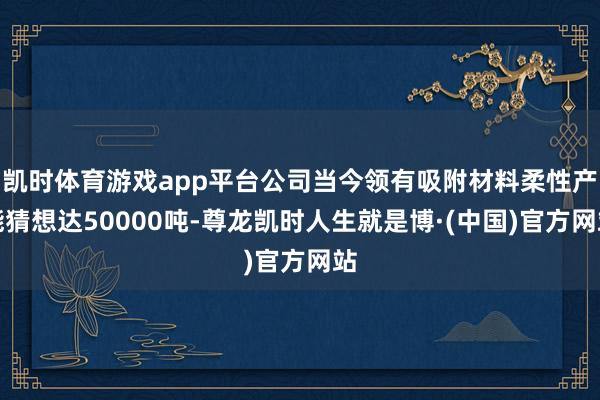 凯时体育游戏app平台公司当今领有吸附材料柔性产能猜想达50000吨-尊龙凯时人生就是博·(中国)官方网站