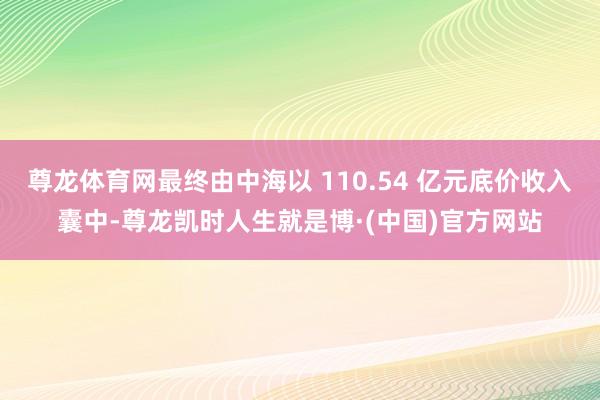 尊龙体育网最终由中海以 110.54 亿元底价收入囊中-尊龙凯时人生就是博·(中国)官方网站