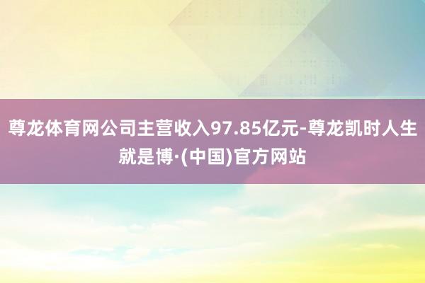 尊龙体育网公司主营收入97.85亿元-尊龙凯时人生就是博·(中国)官方网站