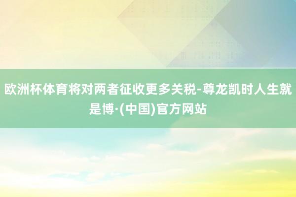 欧洲杯体育将对两者征收更多关税-尊龙凯时人生就是博·(中国)官方网站