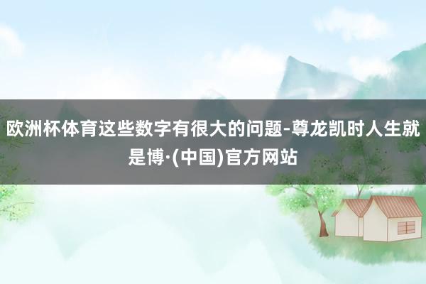 欧洲杯体育这些数字有很大的问题-尊龙凯时人生就是博·(中国)官方网站