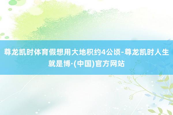 尊龙凯时体育假想用大地积约4公顷-尊龙凯时人生就是博·(中国)官方网站